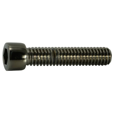 5/16-18 Socket Head Cap Screw, Black Chrome Plated Steel, 1-1/2 In Length, 5 PK